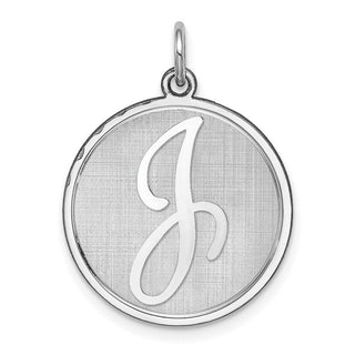 Sterling Silver Rhodium-plated Brocade-Like Initial J Charm QC4162J