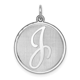 Sterling Silver Rhodium-plated Brocade-Like Initial J Charm QC4162J