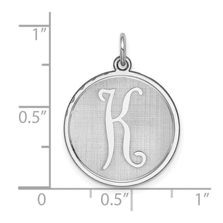 Sterling Silver Rhodium-plated Brocade-Like Initial K Charm QC4162K