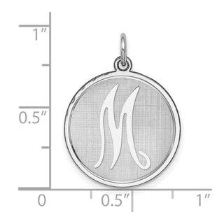 Sterling Silver Rhodium-plated Brocade-Like Initial M Charm QC4162M