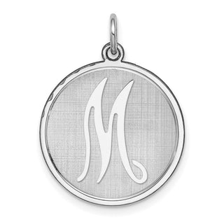 Sterling Silver Rhodium-plated Brocade-Like Initial M Charm QC4162M