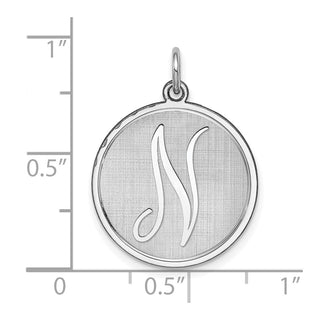 Sterling Silver Rhodium-plated Brocade-Like Initial N Charm QC4162N