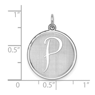 Sterling Silver Rhodium-plated Brocade-Like Initial P Charm QC4162P