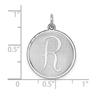 Sterling Silver Rhodium-plated Brocade-Like Initial R Charm QC4162R
