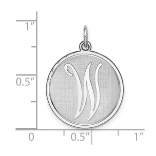 Sterling Silver Rhodium-plated Brocade-Like Initial W Charm QC4162W
