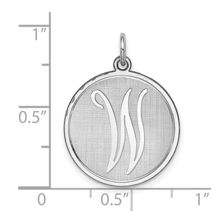 Sterling Silver Rhodium-plated Brocade-Like Initial W Charm QC4162W