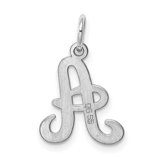 Sterling Silver Rhodium-plated Stamped Initial A Charm