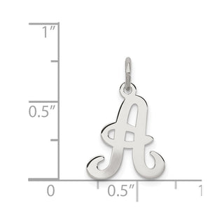 Sterling Silver Rhodium-plated Stamped Initial A Charm