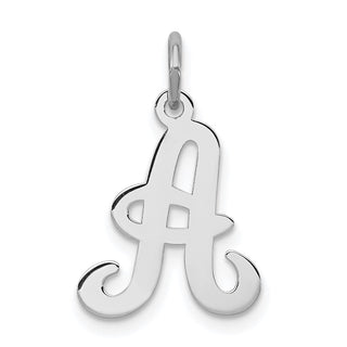 Sterling Silver Rhodium-plated Stamped Initial A Charm