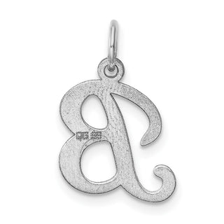 Sterling Silver Rhodium-plated Stamped Initial B Charm