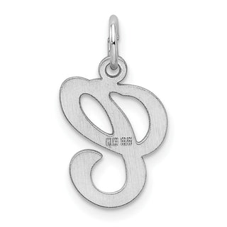 Sterling Silver Rhodium-plated Stamped Initial C Charm