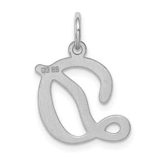 Sterling Silver Rhodium-plated Stamped Initial D Charm