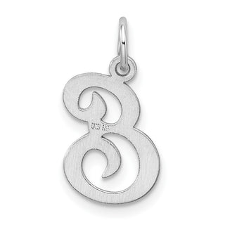 Sterling Silver Rhodium-plated Stamped Initial E Charm