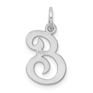 Sterling Silver Rhodium-plated Stamped Initial E Charm
