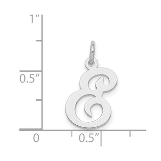 Sterling Silver Rhodium-plated Stamped Initial E Charm