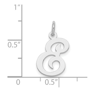 Sterling Silver Rhodium-plated Stamped Initial E Charm