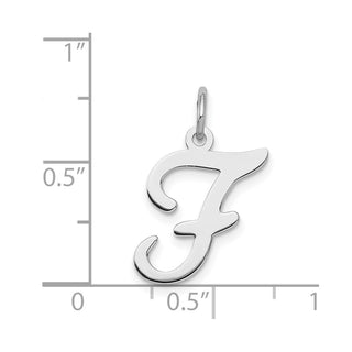 Sterling Silver Rhodium-plated Stamped Initial F Charm