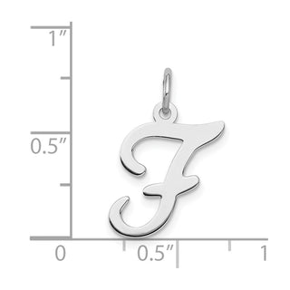Sterling Silver Rhodium-plated Stamped Initial F Charm