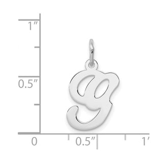 Sterling Silver Rhodium-plated Stamped Initial G Charm