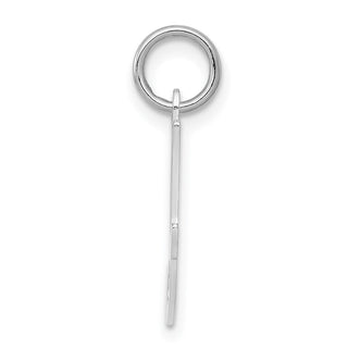 Sterling Silver Rhodium-plated Stamped Initial I Charm
