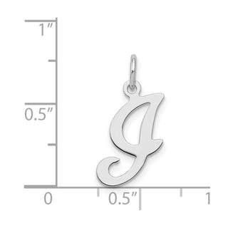 Sterling Silver Rhodium-plated Stamped Initial I Charm