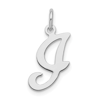 Sterling Silver Rhodium-plated Stamped Initial I Charm