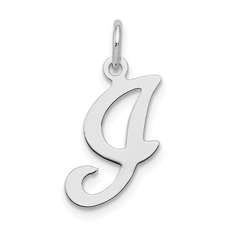 Sterling Silver Rhodium-plated Stamped Initial I Charm
