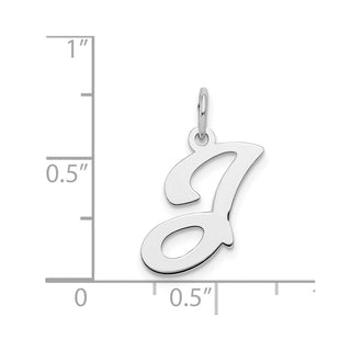 Sterling Silver Rhodium-plated Stamped Initial J Polished Charm