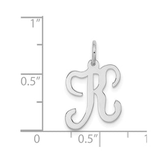 Sterling Silver Rhodium-plated Stamped Initial K Charm