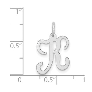 Sterling Silver Rhodium-plated Stamped Initial K Charm