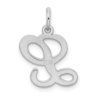Sterling Silver Rhodium-plated Stamped Initial L Charm