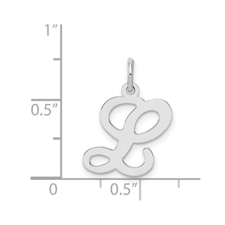 Sterling Silver Rhodium-plated Stamped Initial L Charm