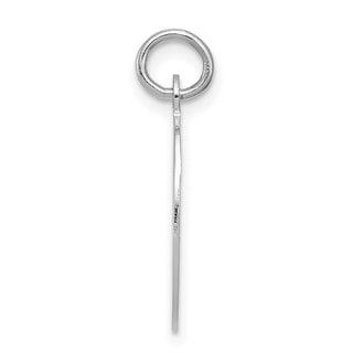 Sterling Silver Rhodium-plated Stamped Initial O Charm