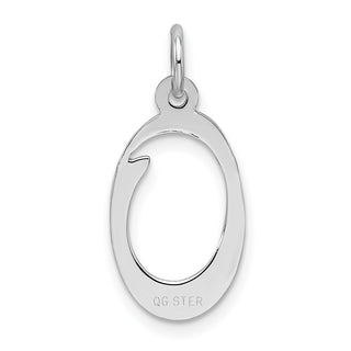 Sterling Silver Rhodium-plated Stamped Initial O Charm