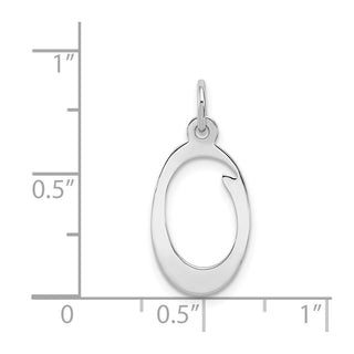 Sterling Silver Rhodium-plated Stamped Initial O Charm