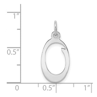 Sterling Silver Rhodium-plated Stamped Initial O Charm