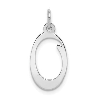 Sterling Silver Rhodium-plated Stamped Initial O Charm