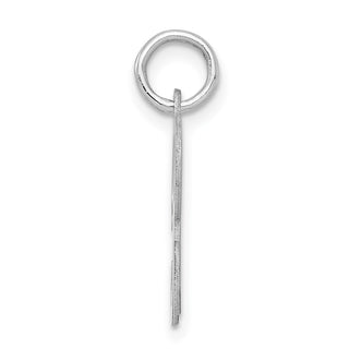 Sterling Silver Rhodium-plated Stamped Initial R Charm