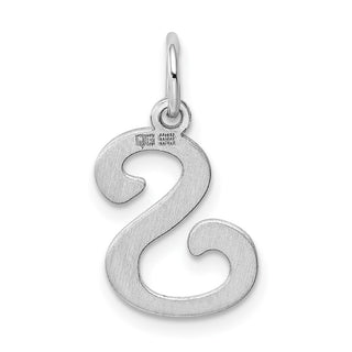 Sterling Silver Rhodium-plated Stamped Initial S Charm