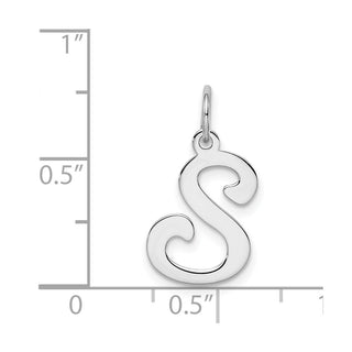 Sterling Silver Rhodium-plated Stamped Initial S Charm