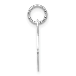 Sterling Silver Rhodium-plated Stamped Initial V Charm