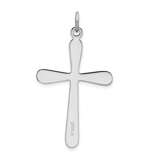 Rhodium-Plated 925 Sterling Silver Polished Cross Pendant QC4218