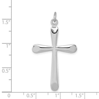 Rhodium-Plated 925 Sterling Silver Polished Cross Pendant QC4218