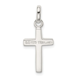 Sterling Silver Polished Cross Charm QC4274