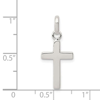 Sterling Silver Polished Cross Charm QC4274