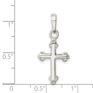 925 Sterling Silver Budded Cross Pendant QC4308