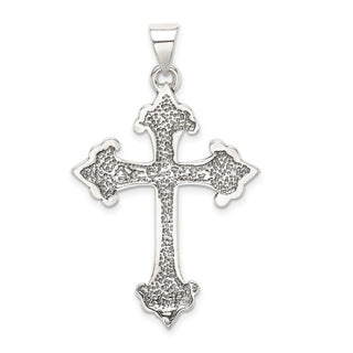 925 Sterling Silver Fleur De Lis Cross Pendant QC4316