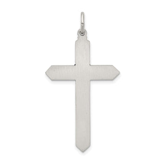 Sterling Silver Antiqued January Glass Simulated Birthstone Cross Pendant