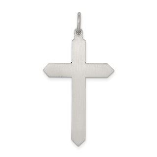 Sterling Silver Antiqued February Glass Simulated Birthstone Cross Pendant