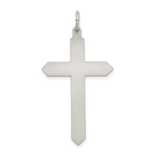 Sterling Silver Antiqued May Glass Simulated Birthstone Cross Pendant